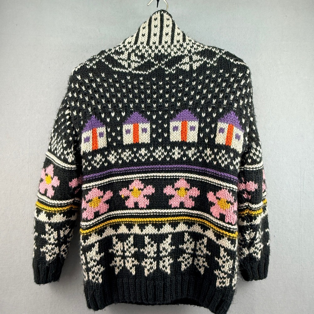 Kimchi Blue Womens XS Black Fair Isle Urban Outfitters Chunky Knit Sweater - Picture 3 of 12